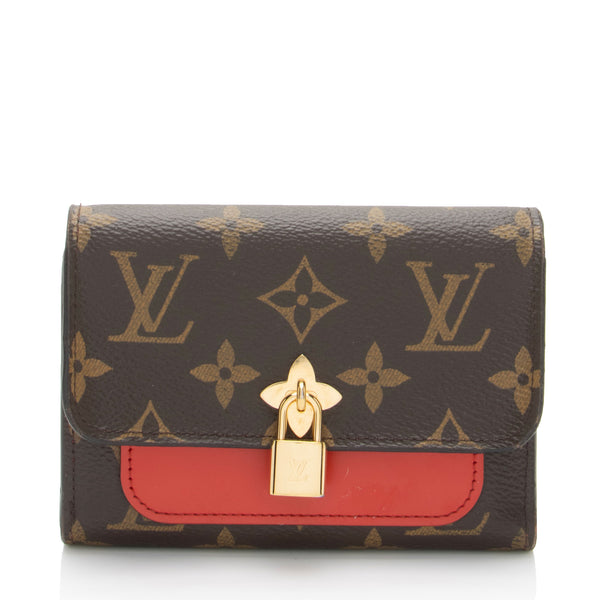 Louis Vuitton Monogram Canvas Flower Lock Compact Wallet (SHF-t9HH32)