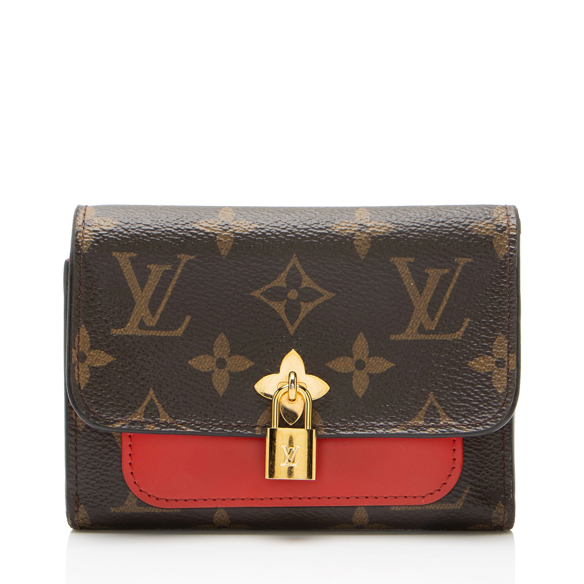 Louis Vuitton Monogram Canvas Flower Lock Compact Wallet