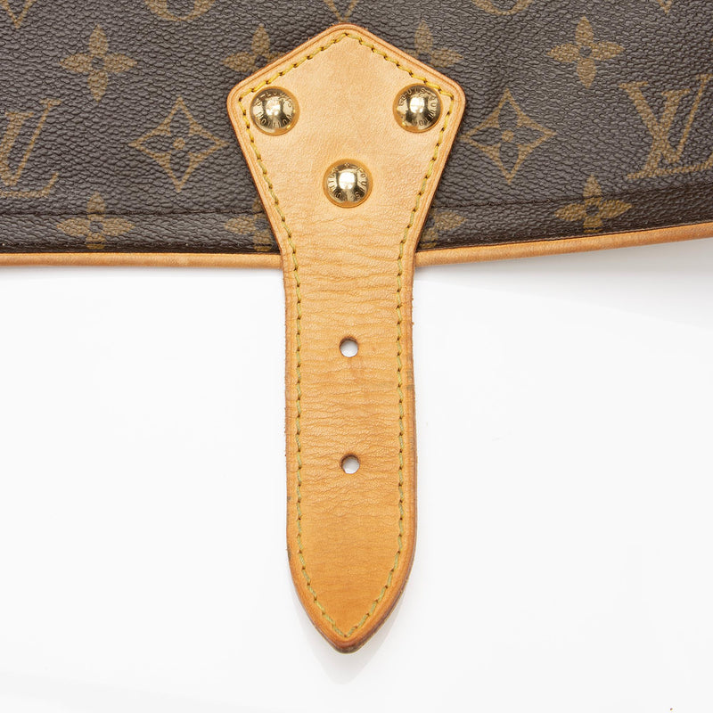 Sac à main Louis Vuitton Hudson en toile monogram marron et cuir