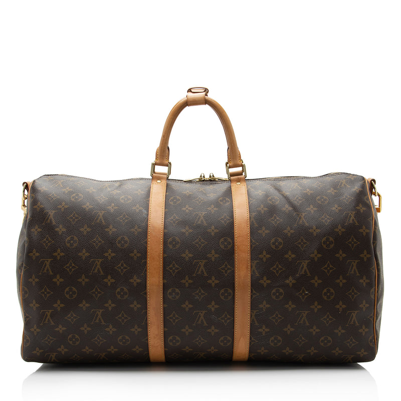 Louis Vuitton Monogram Canvas Keepall Bandouliere 55 Duffle Bag (SHF-q –  LuxeDH