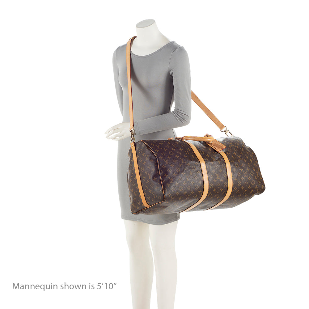 Louis Vuitton Monogram Canvas Keepall Bandouliere 55 Duffle Bag (SHF-BWjDGO)