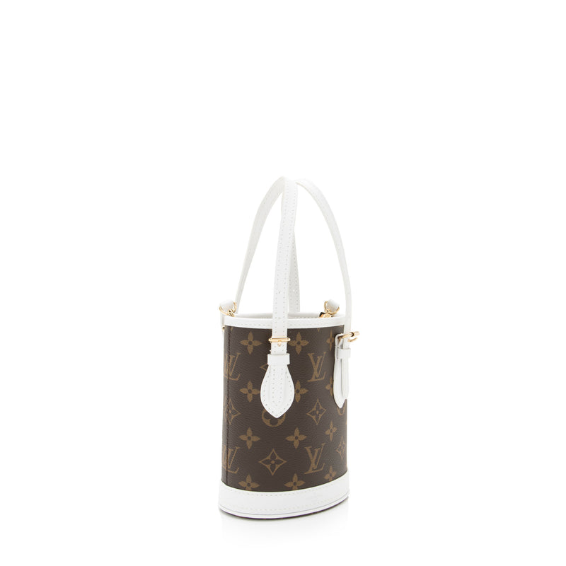 Louis vuitton online white bucket bag