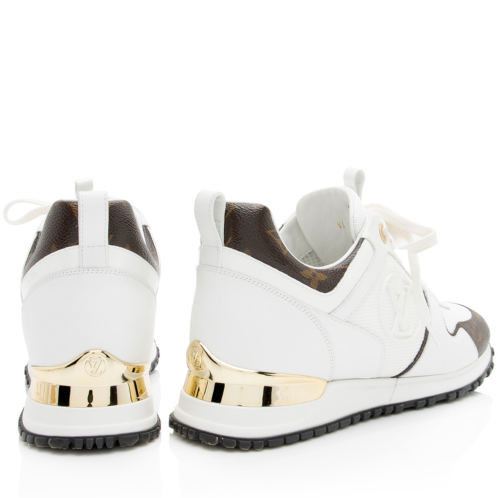Louis Vuitton Monogram Canvas Leather Run Away Sneakers - Size 8 / 38