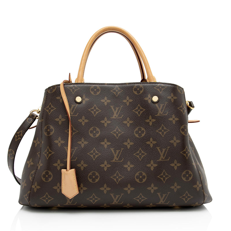 LV Montaigne MM Monogram Empreinte Leather Bag, Luxury, Bags