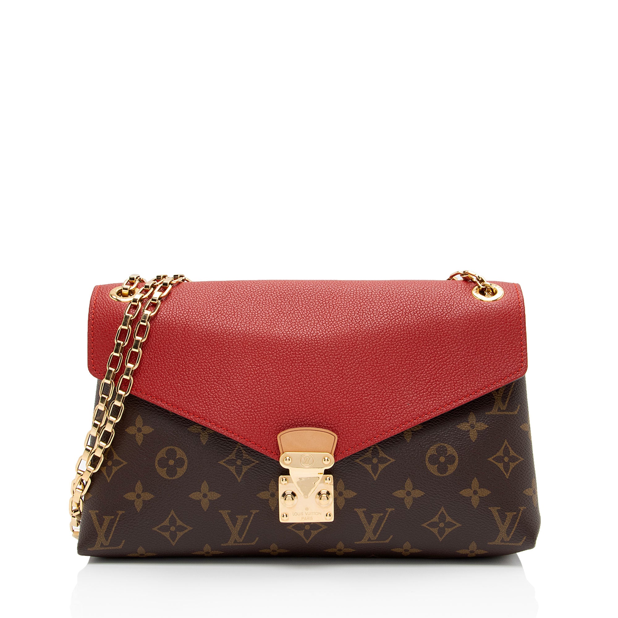 Louis Vuitton Monogram Canvas Pallas Chain Shoulder Bag (SHF-0DnP5y)