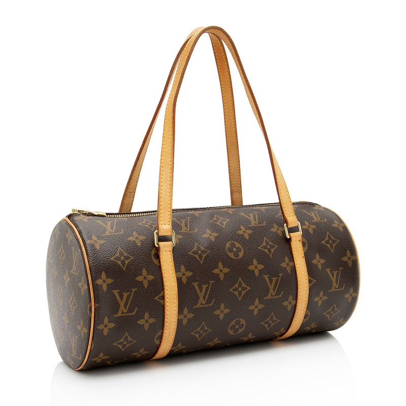 Louis Vuitton Papillon 30 MONOGRAM CANVAS HAND BAG Brown Leather