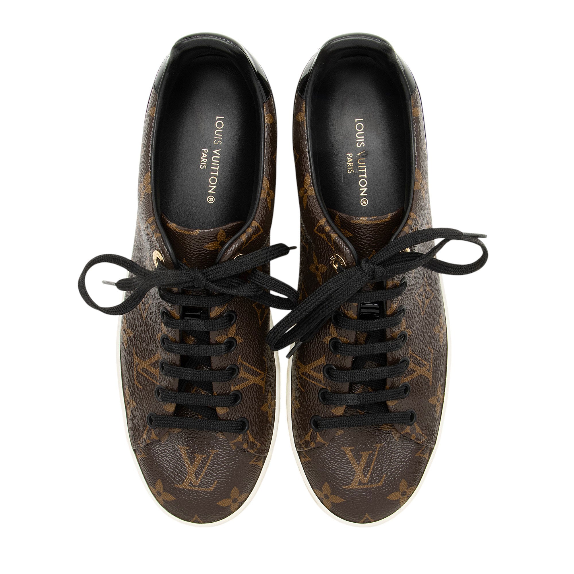 Louis Vuitton Monogram Canvas Patent Leather Front Row Sneakers - Size 10 / 40