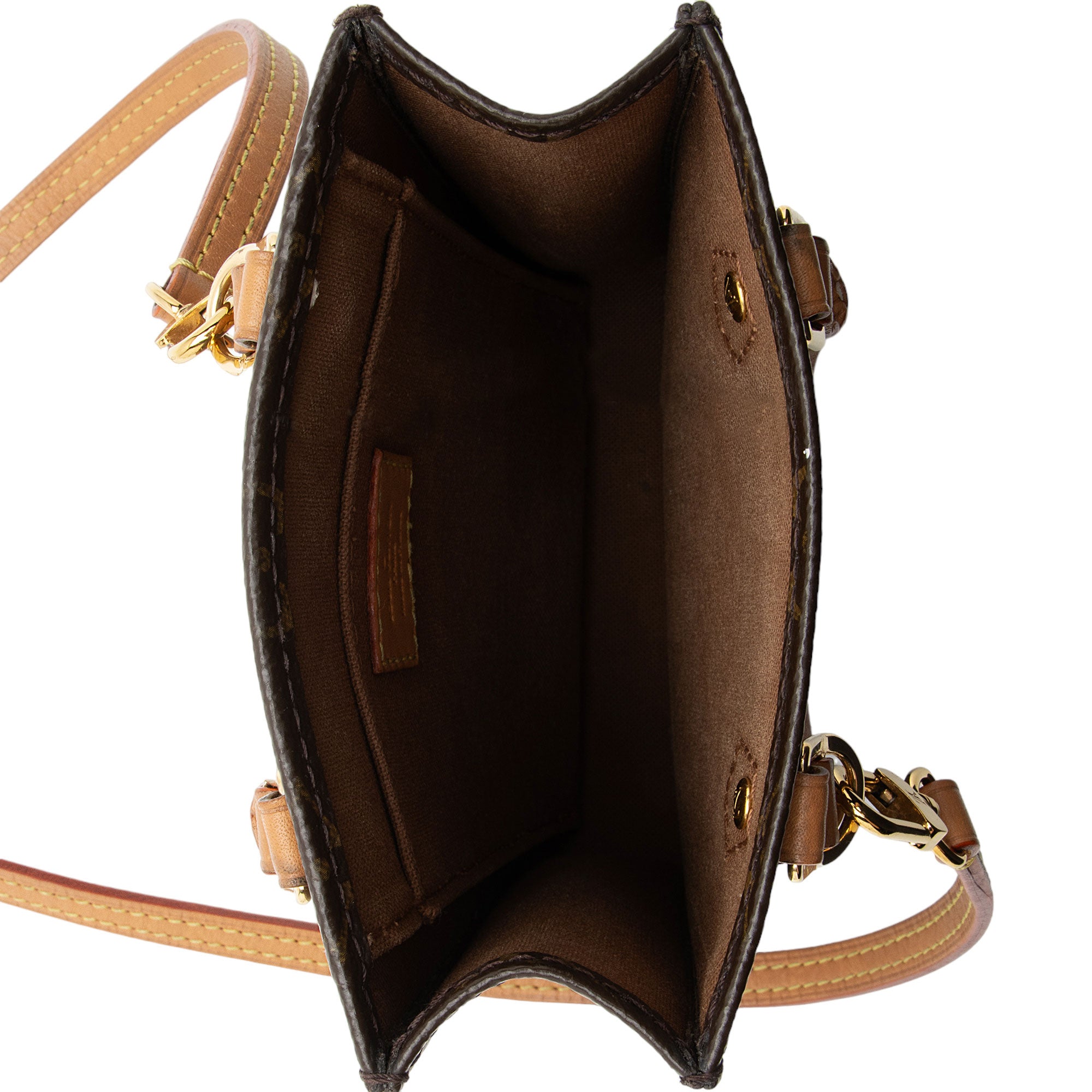 Louis Vuitton Monogram Canvas Petit Sac Plat Shoulder Bag (SHF-NcP7wa)