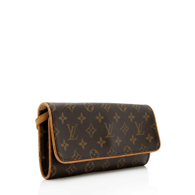 Louis+Vuitton+Pochette+Twin+Shoulder+Bag+GM+Brown+Leather for sale online