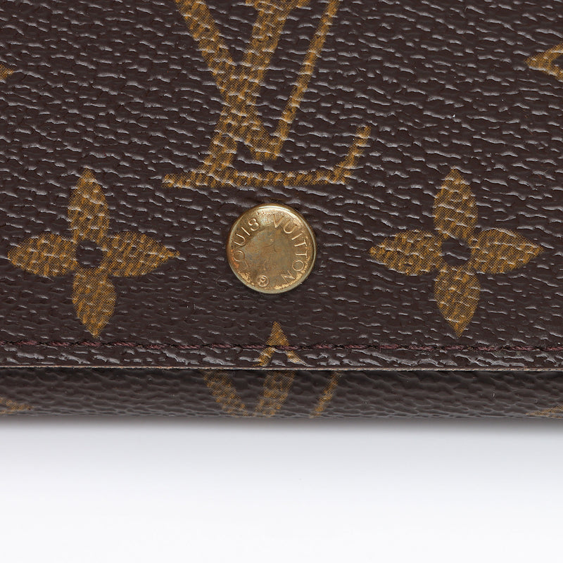 Louis Vuitton Monogram Canvas Porte Monnaie Tresor Wallet (SHF-JHEUeN)