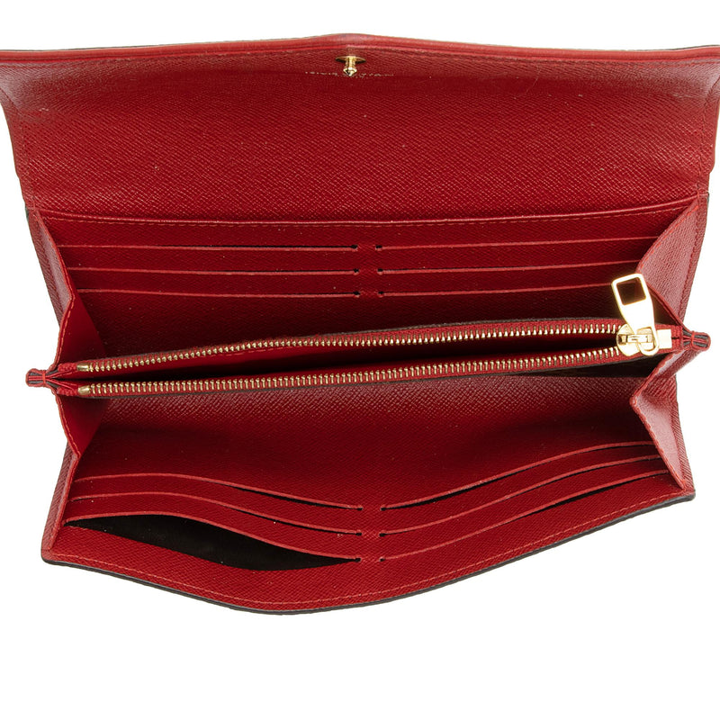 Louis Vuitton Monogram Canvas Red leather Retiro Zippy Wallet