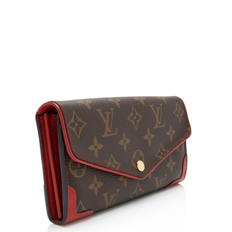 Shop Louis Vuitton SARAH Monogram Calfskin Canvas Leather Logo