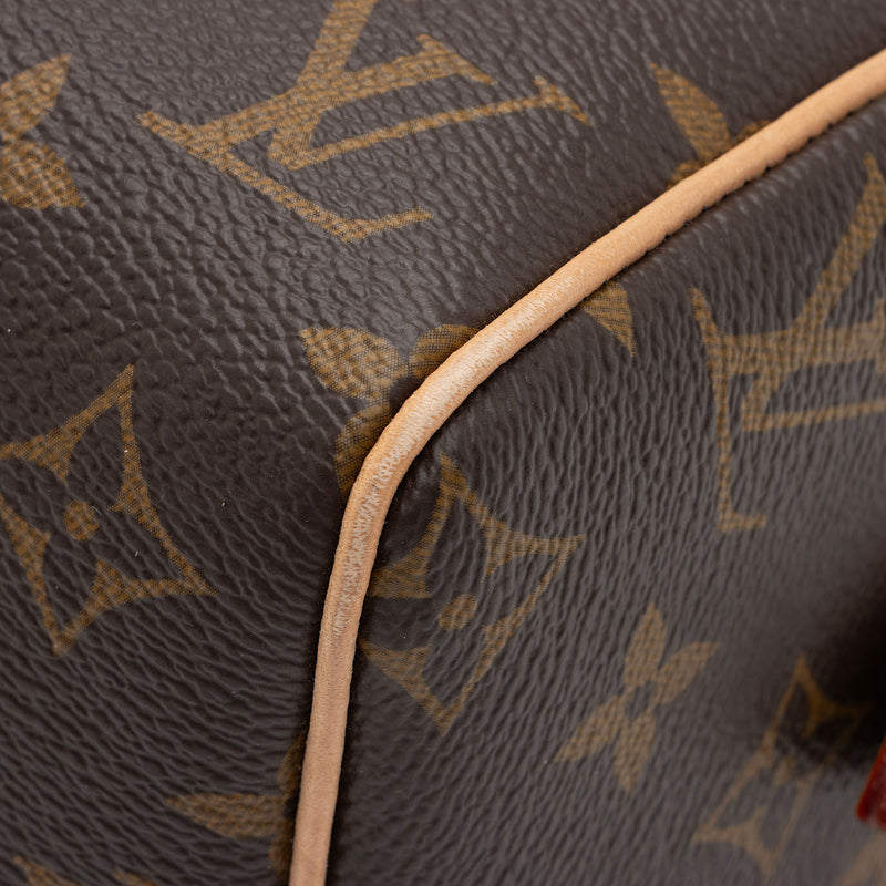 Louis Vuitton Speedy 20 Bandouliere Monogram Canvas Satchel Bag Brown