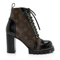 Louis Vuitton Brown Monogram Canvas and Leather Booties Size 38 Louis  Vuitton