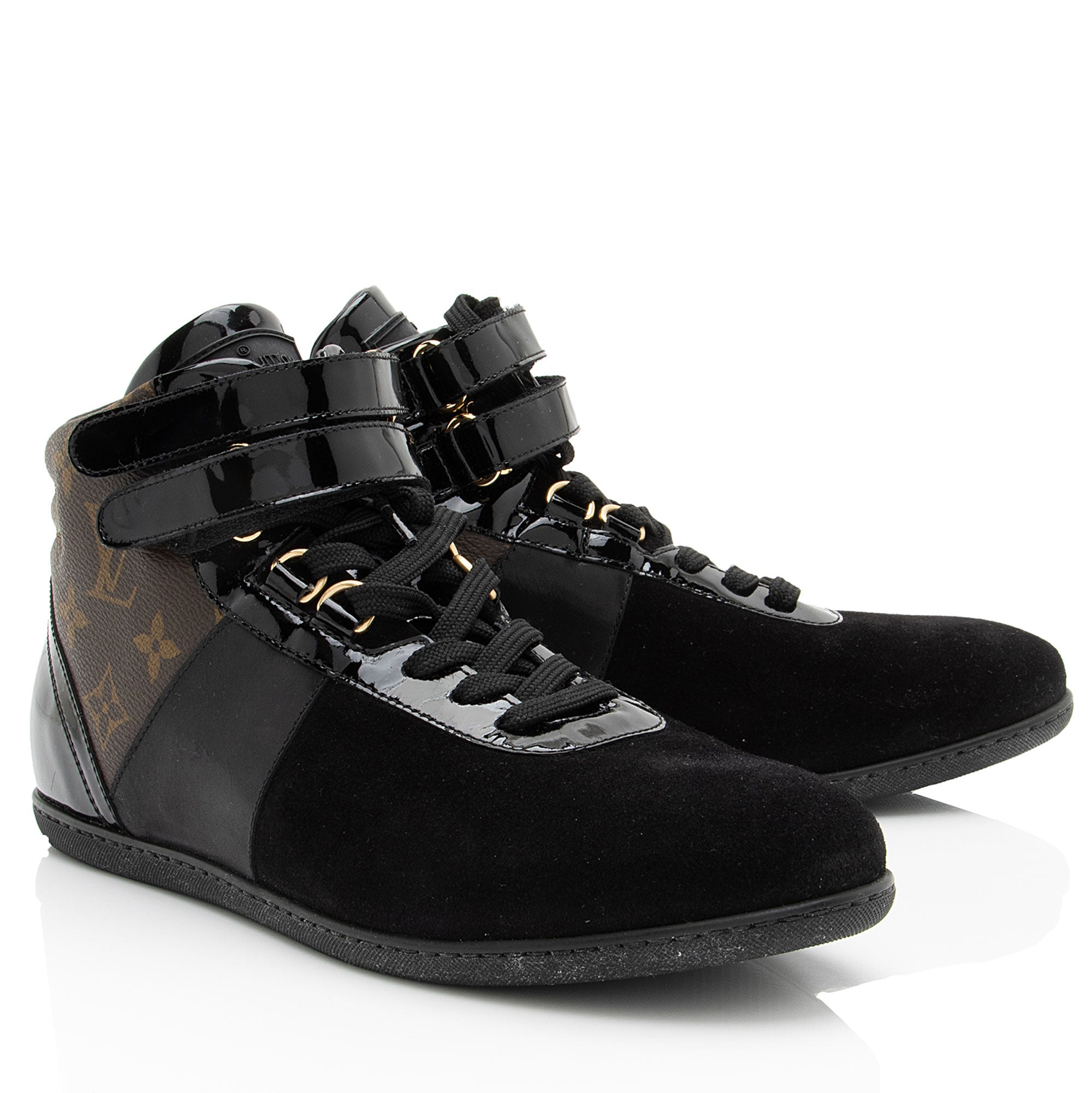 Louis Vuitton Monogram Canvas Suede Move Up Sneakers - Size 8.5 / 38.5