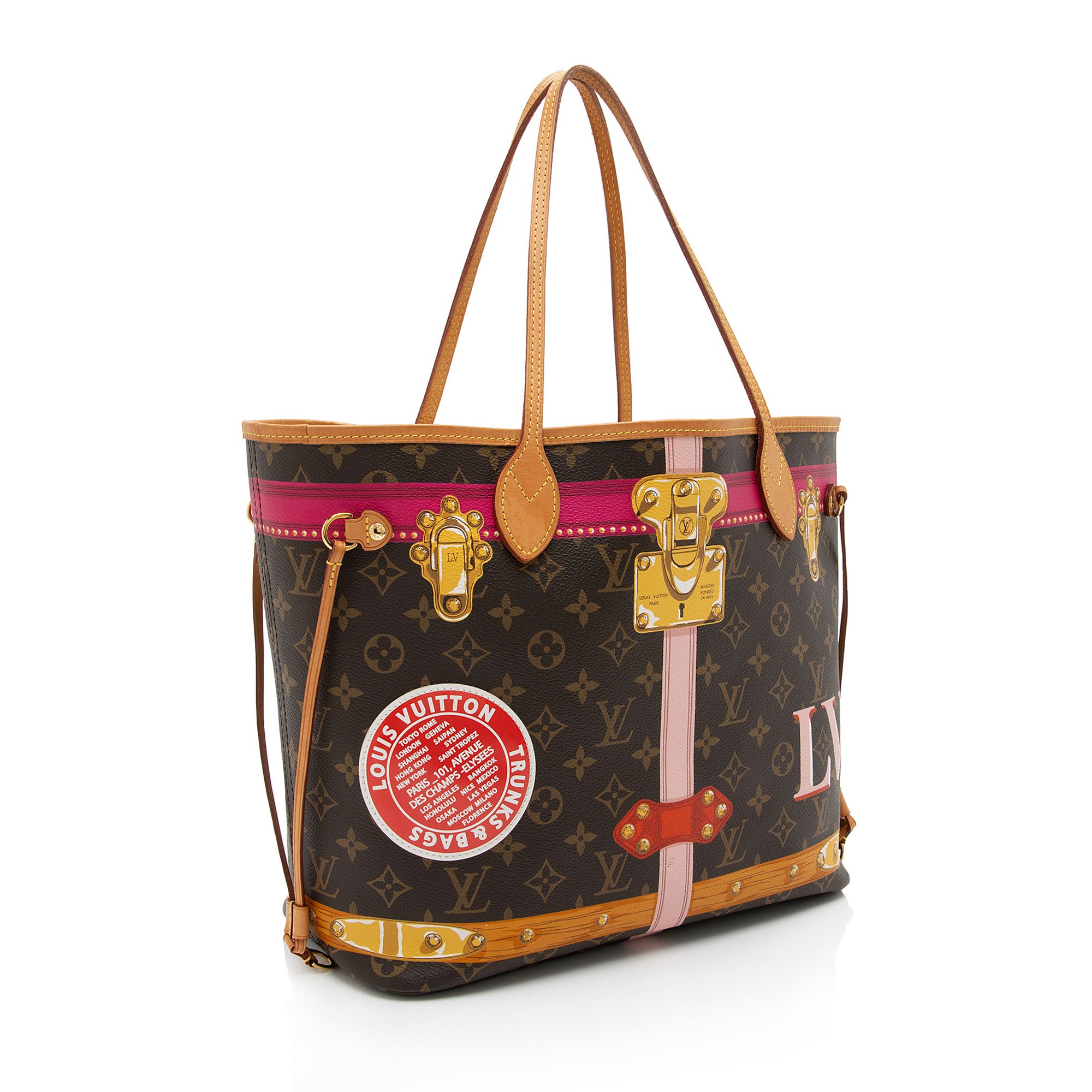 Louis Vuitton Monogram Canvas Summer Trunk Neverfull MM Tote (SHF-pNZbIg)