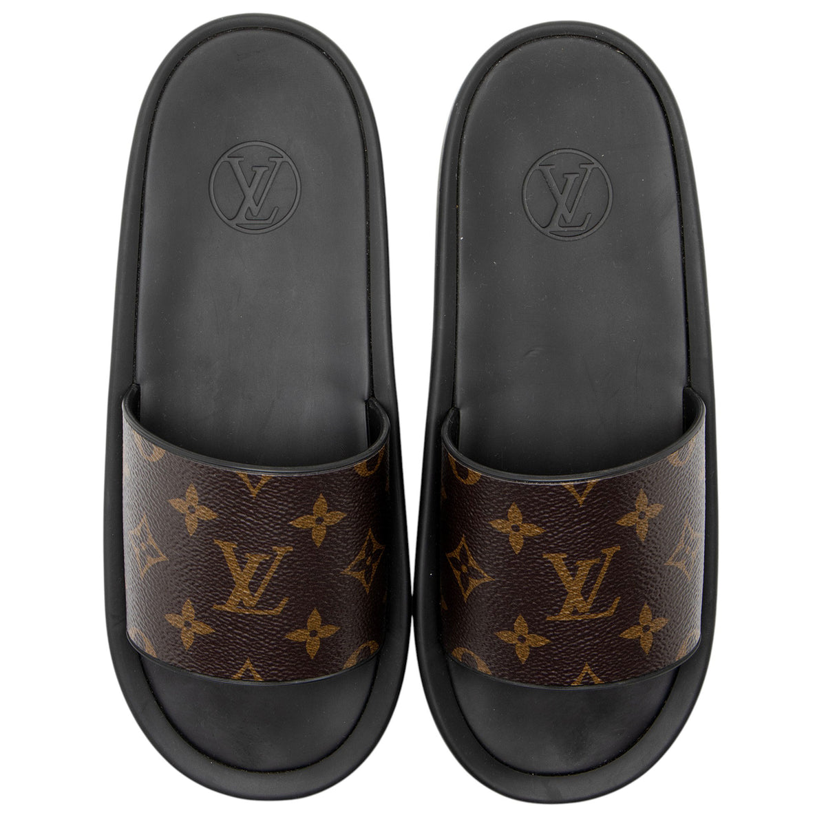 Louis Vuitton Monogram Canvas Sunbath Slide Sandals - Size 8 / 38