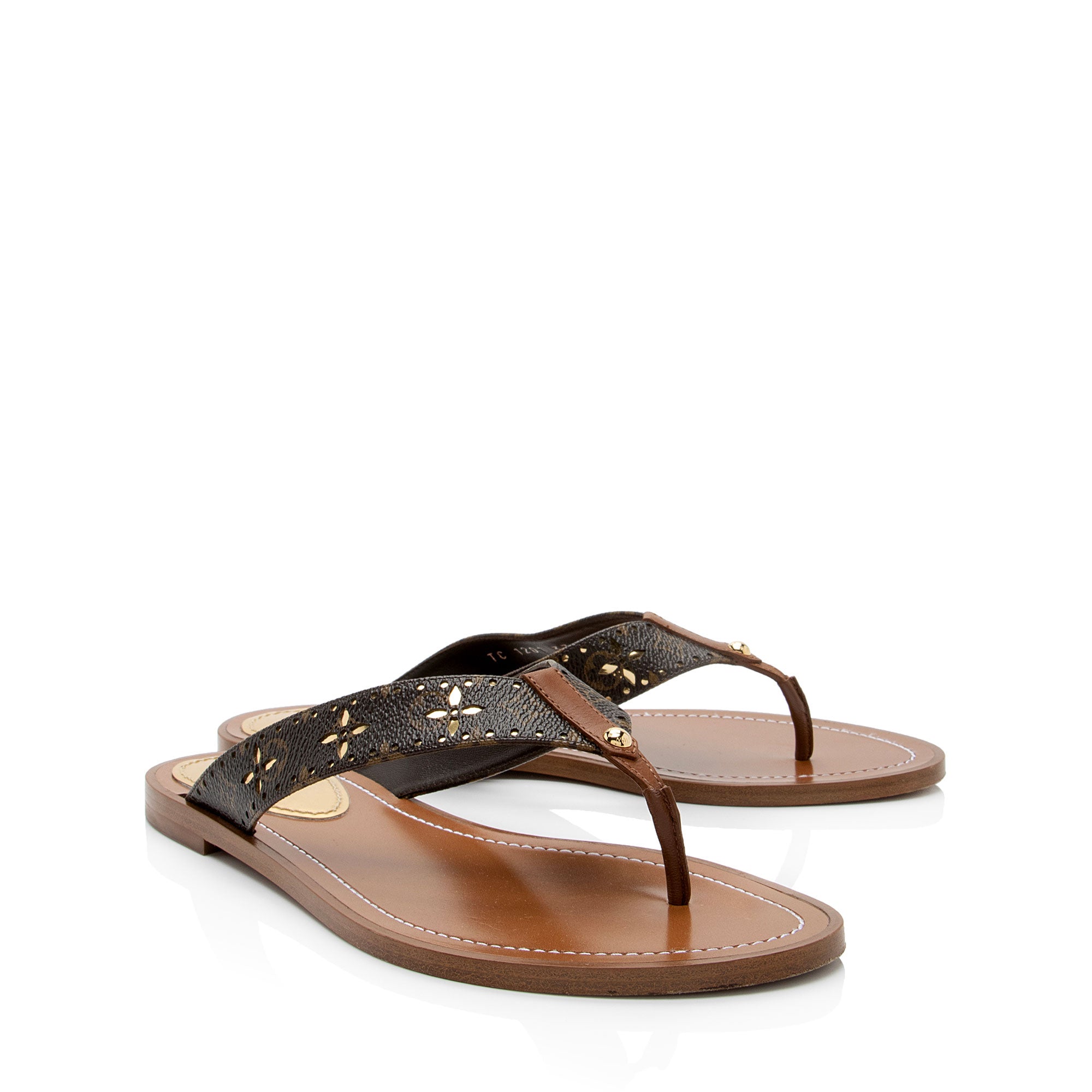 Louis Vuitton Monogram Canvas Sunny Flat Thong Sandals Size 37 (SHF-CuNZlJ)
