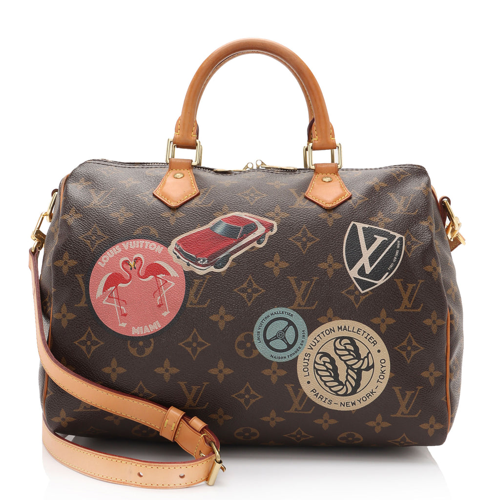 Louis Vuitton Damier Ebene Patches Speedy Bandouliere 30