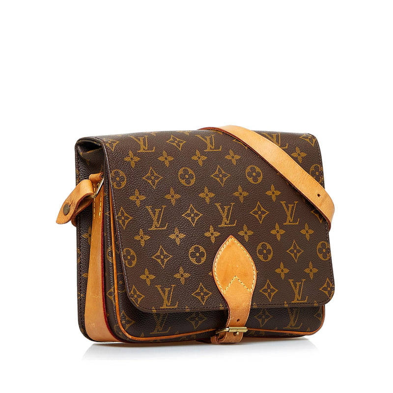 Louis Vuitton Brown, Pattern Print Monogram Cartouchiere Shoulder Bag GM