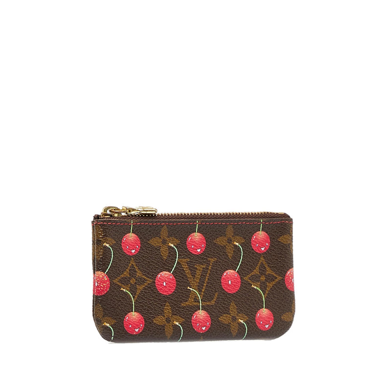 Brown Louis Vuitton Monogram Cherry Pochette Cles Coin Pouch