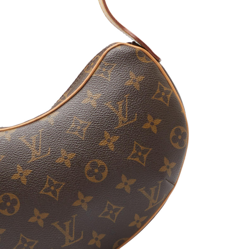 LOUIS VUITTON Croissant PM Monogram Canvas Shoulder Bag Brown