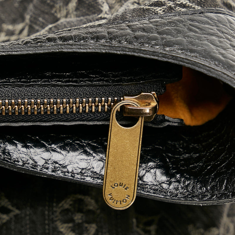Louis Vuitton Black Monogram Denim Mahina Bag