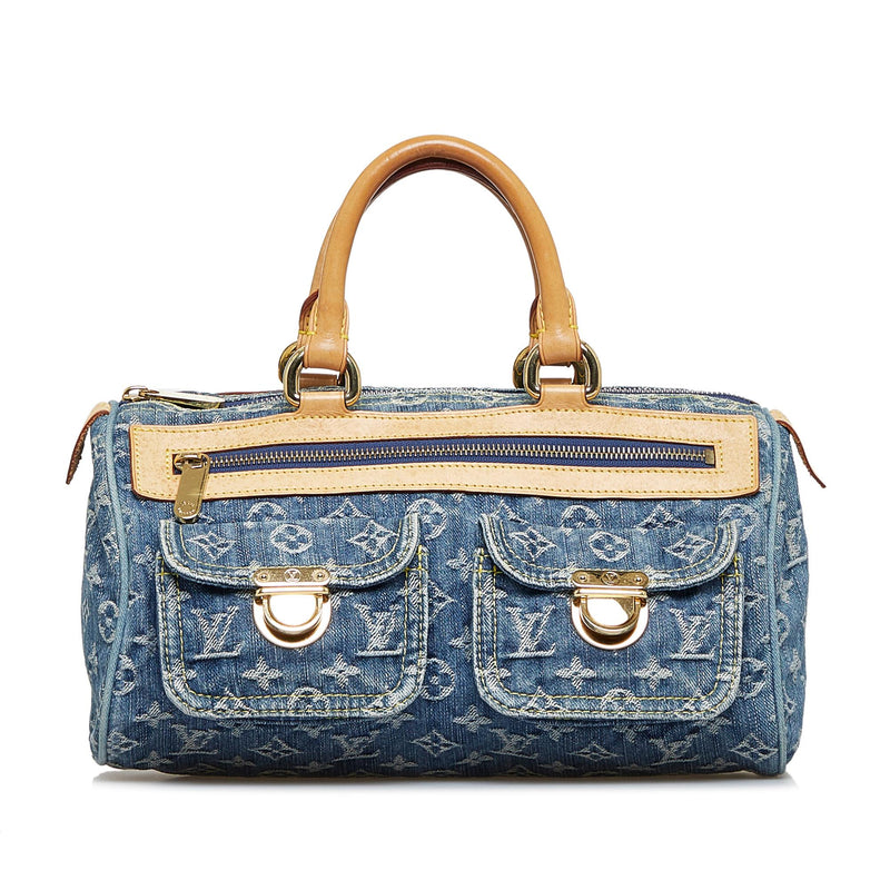 Blue Louis Vuitton Monogram Denim Neo Speedy 30 Handbag