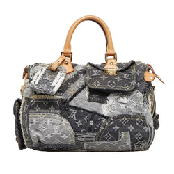 Louis Vuitton, Bags, Louis Vuitton Speedy 3 Handbag Monogram Denim  Patchwork Blue