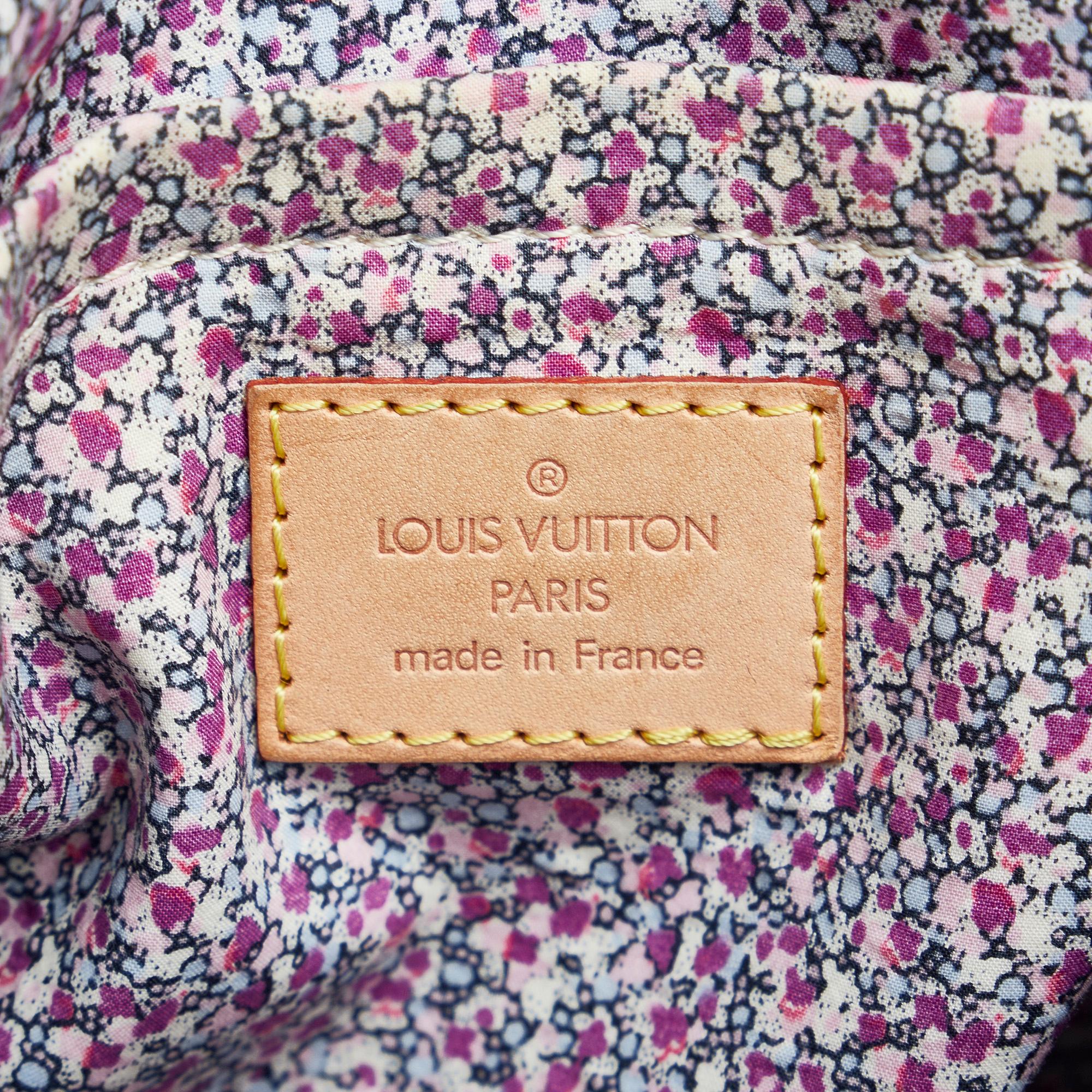 LOUIS VUITTON バーガンディ 花刺繍 生地 Louis Vuitton Monogram Denim Patchwork Speedy 30 (SHG-HhLIYd)