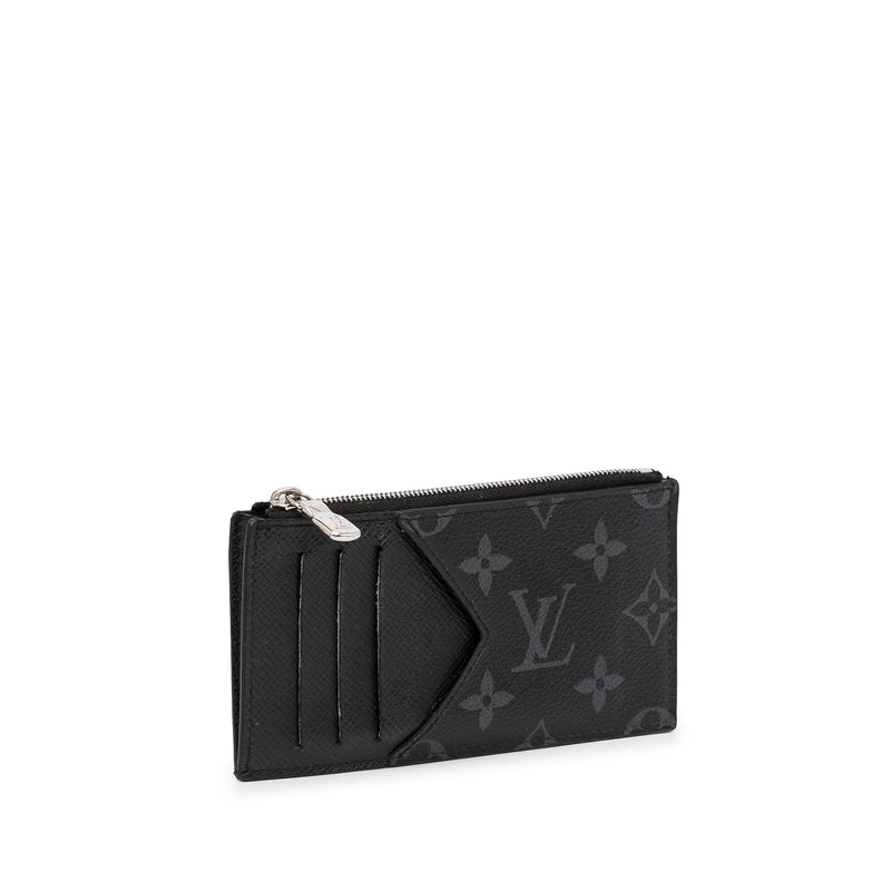 Louis Vuitton Monogram Eclipse Coin Card Holder (SHG-l9jyoH)
