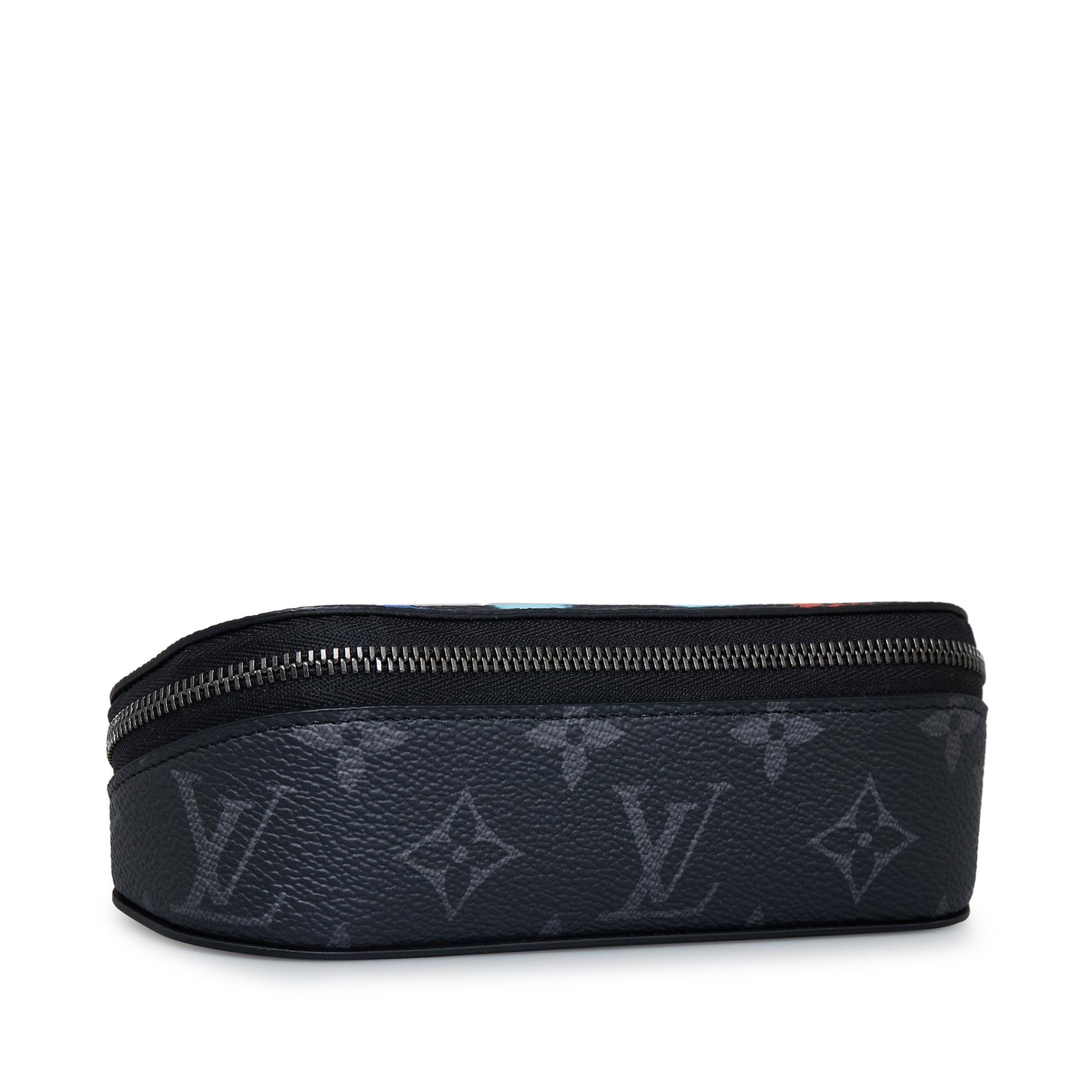 Louis Vuitton Monogram Eclipse Graffiti Glasses Pouch GM (SHG-afD92D)