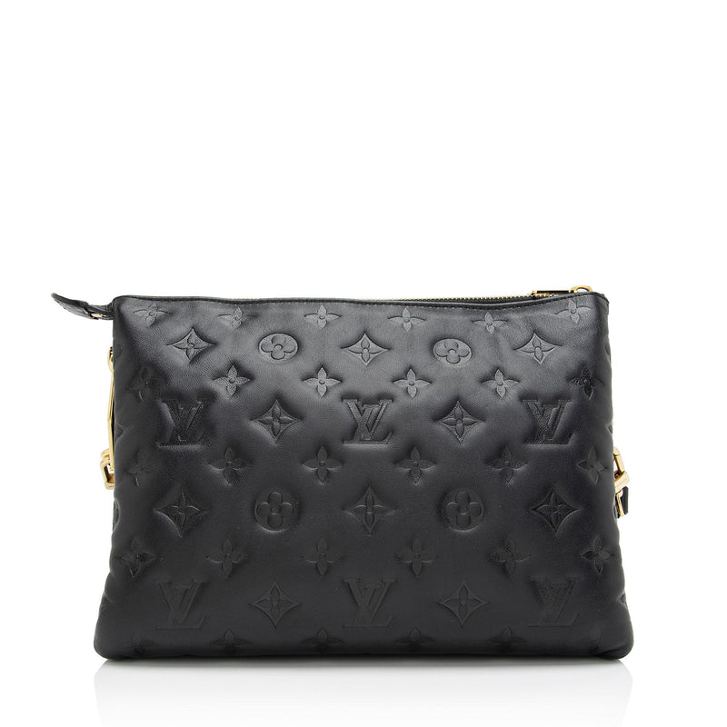 Louis Vuitton Coussin PM Monogram Embossed Shoulder Bag Black