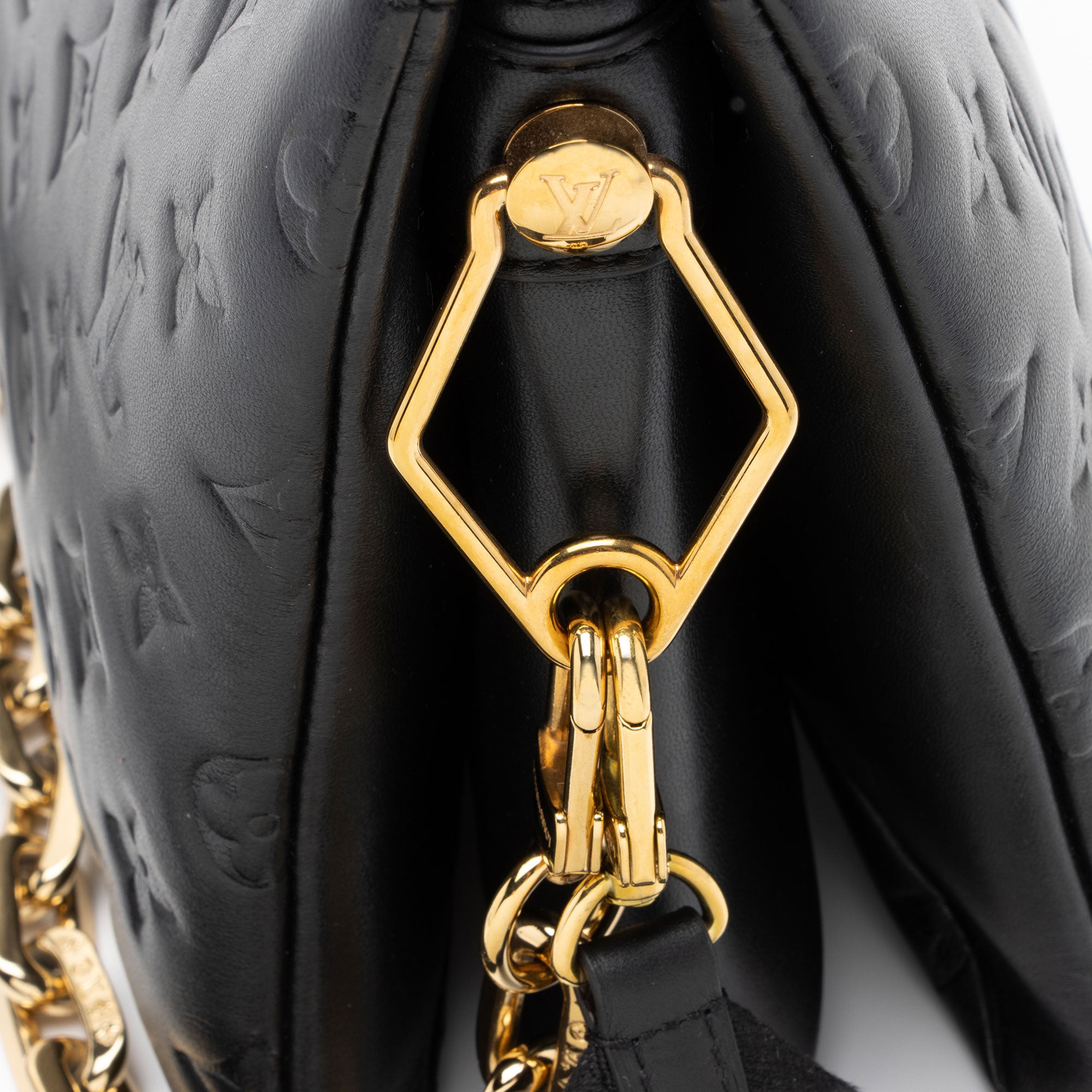 Louis Vuitton Monogram Embossed Lambskin Coussin PM Shoulder Bag (SHF-svpuoF)