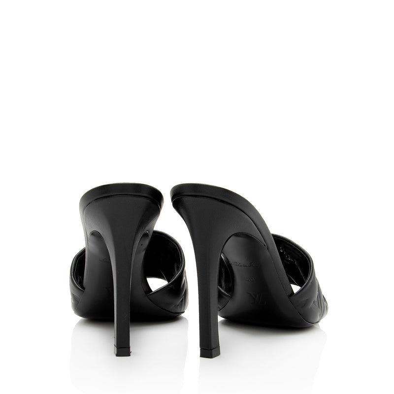 Louis Vuitton, Shoes, Louis Vuitton Womens Revival Mule Sandals Monogram  Embossed Leather Black