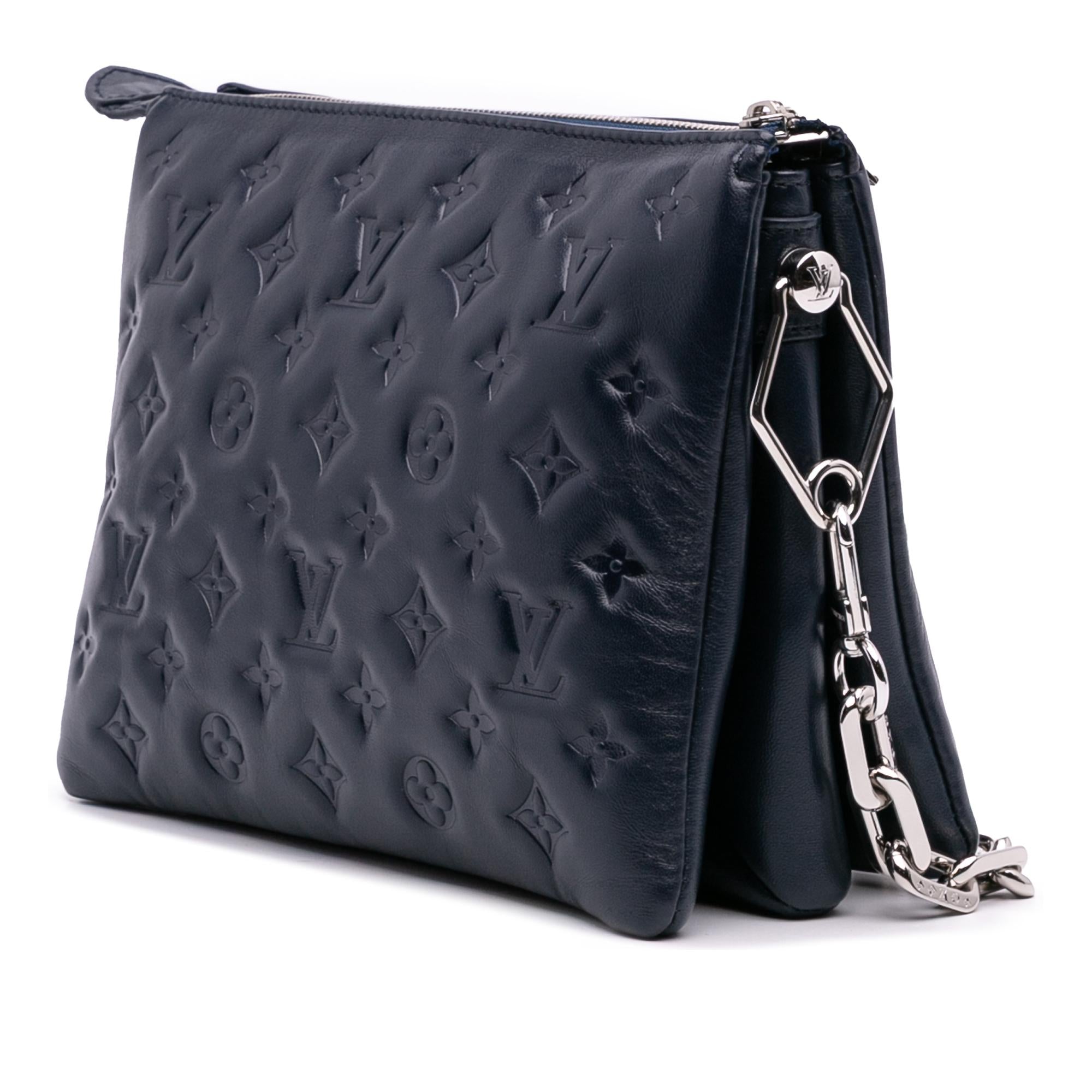 Louis Vuitton Monogram Embossed Puffy Lambskin Coussin PM