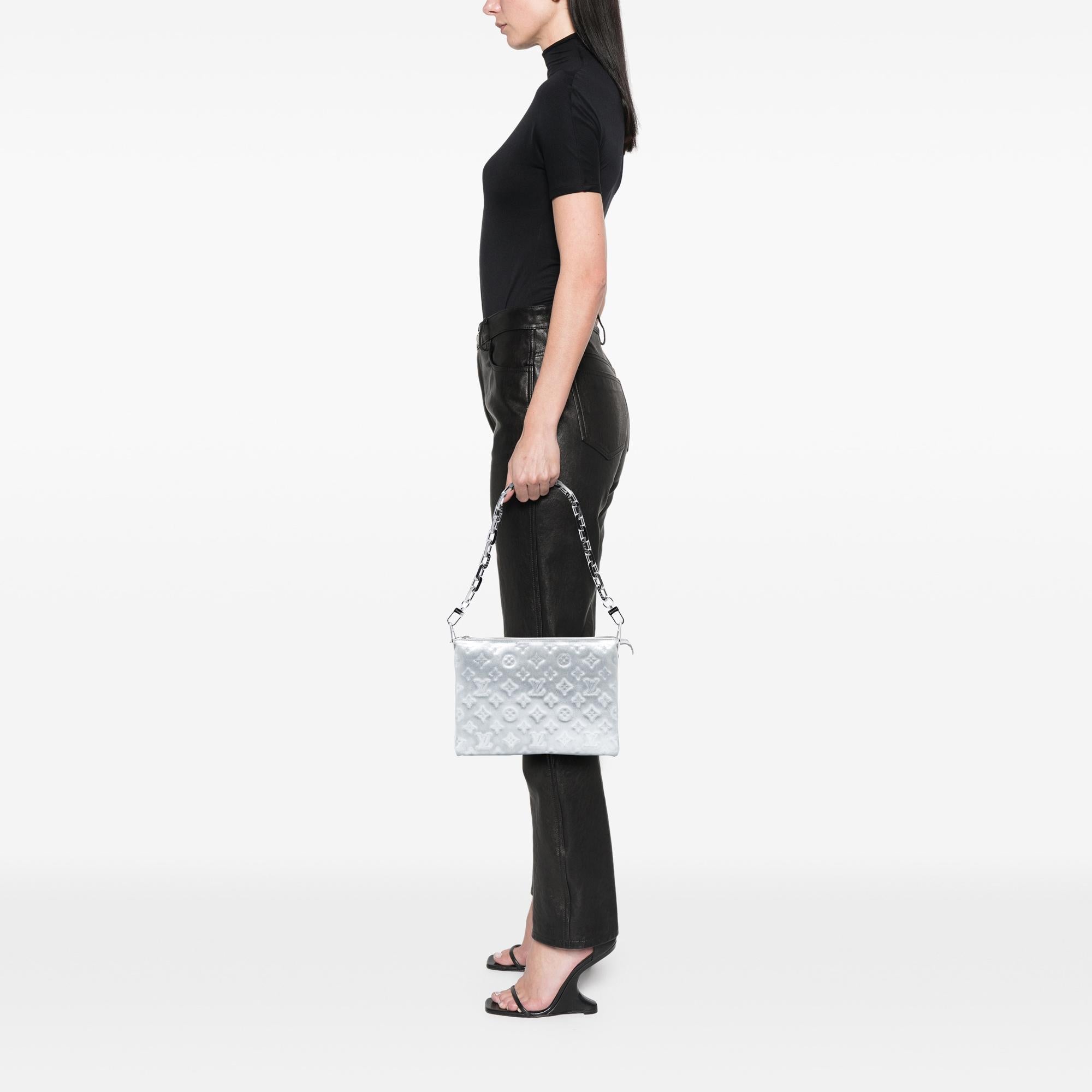 Louis Vuitton Monogram Embossed Puffy Lambskin Coussin PM