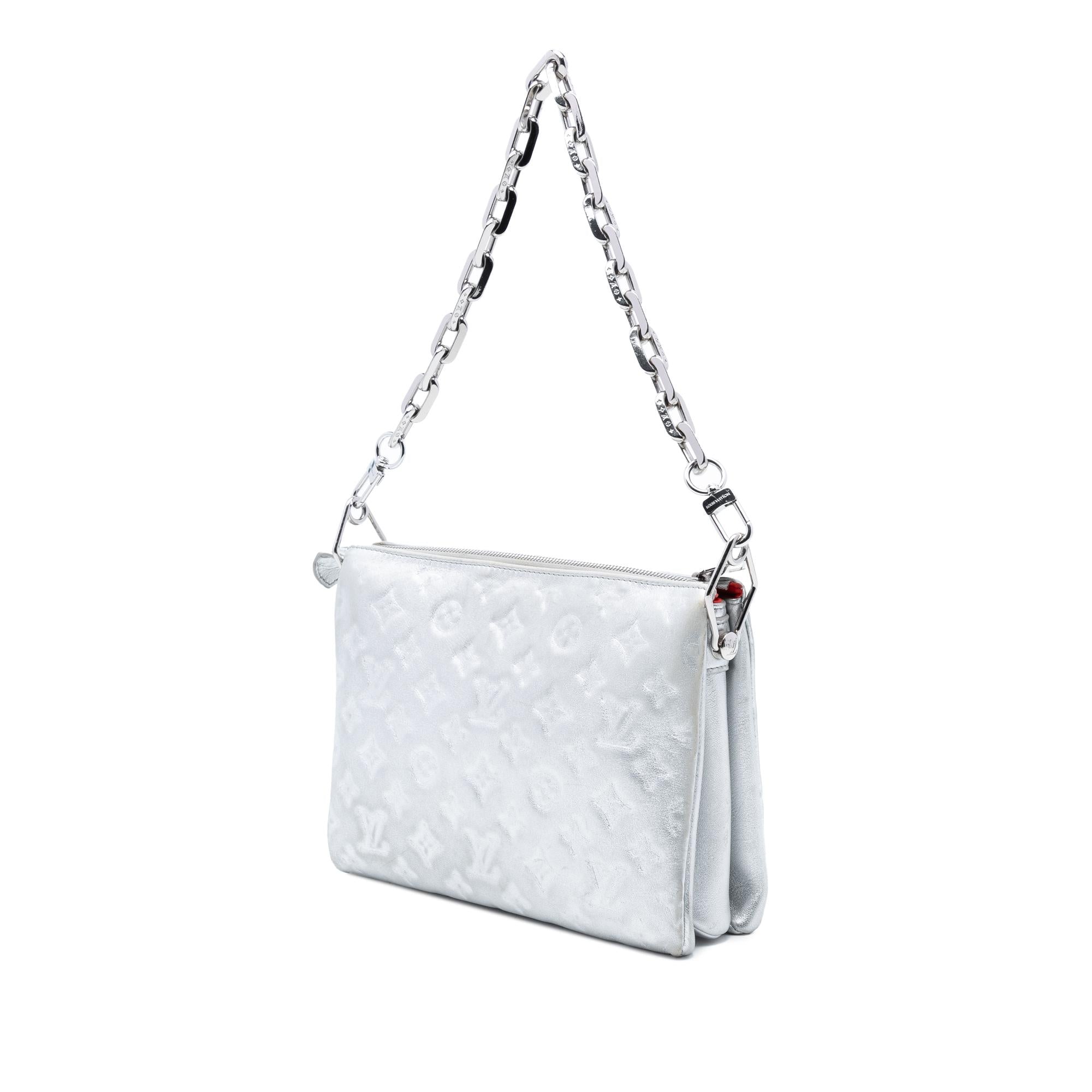 Louis Vuitton Monogram Embossed Puffy Lambskin Coussin PM