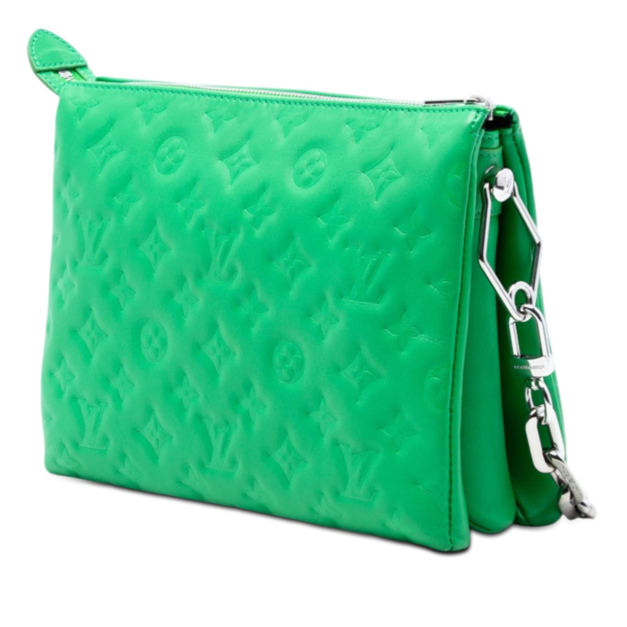 Louis Vuitton Monogram Embossed Puffy Lambskin Coussin PM