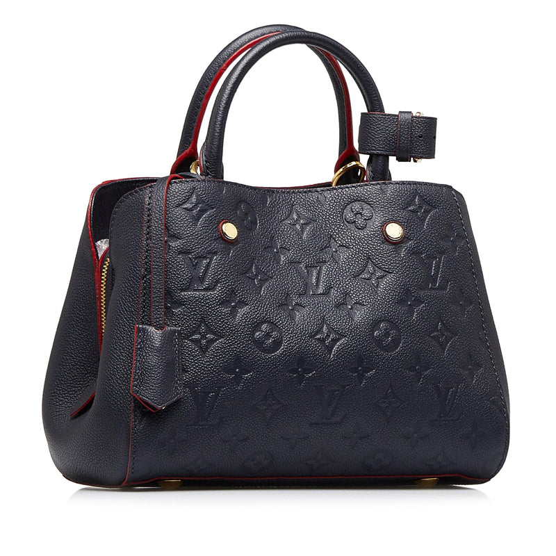Louis Vuitton Montaigne Bb Monogram Empreinte Leather Satchel Bag Blue