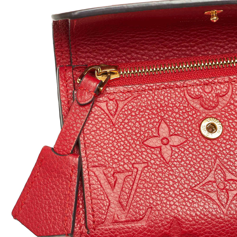 Louis Vuitton Empreinte Leather Curieuse Compact Wallet Red