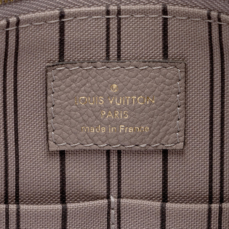 Louis Vuitton Neverfull Enpreinte Mm Taupe Leather Shoulder Bag