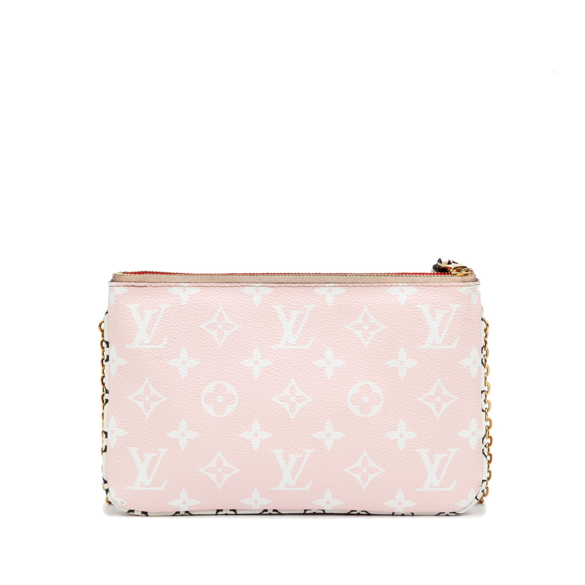 Louis Vuitton Monogram Giant Double Zip Pochette (SHG-19PTmJ)