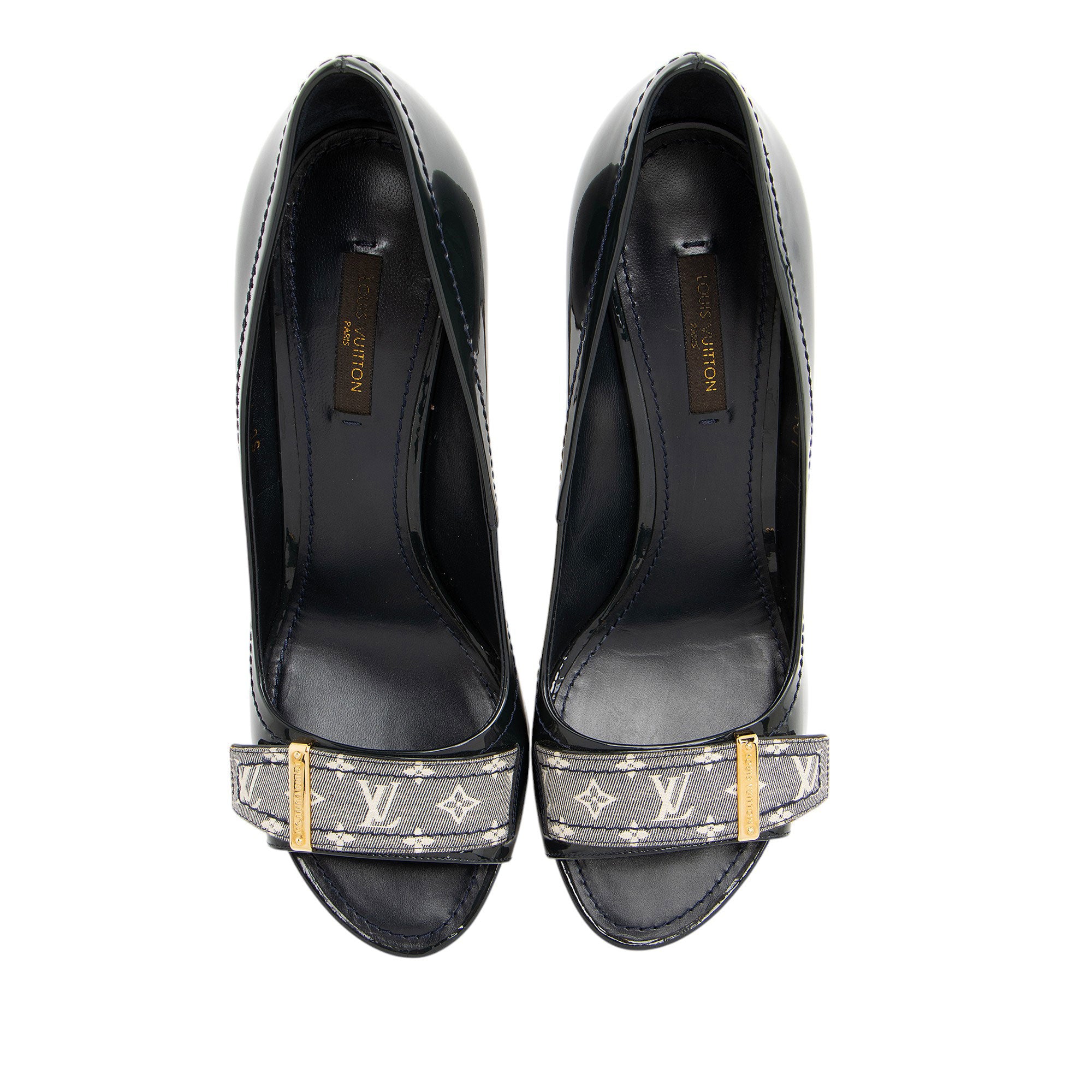 Louis Vuitton Patent Leather Monogram Idylle Buci Pumps - Size 9 / 39