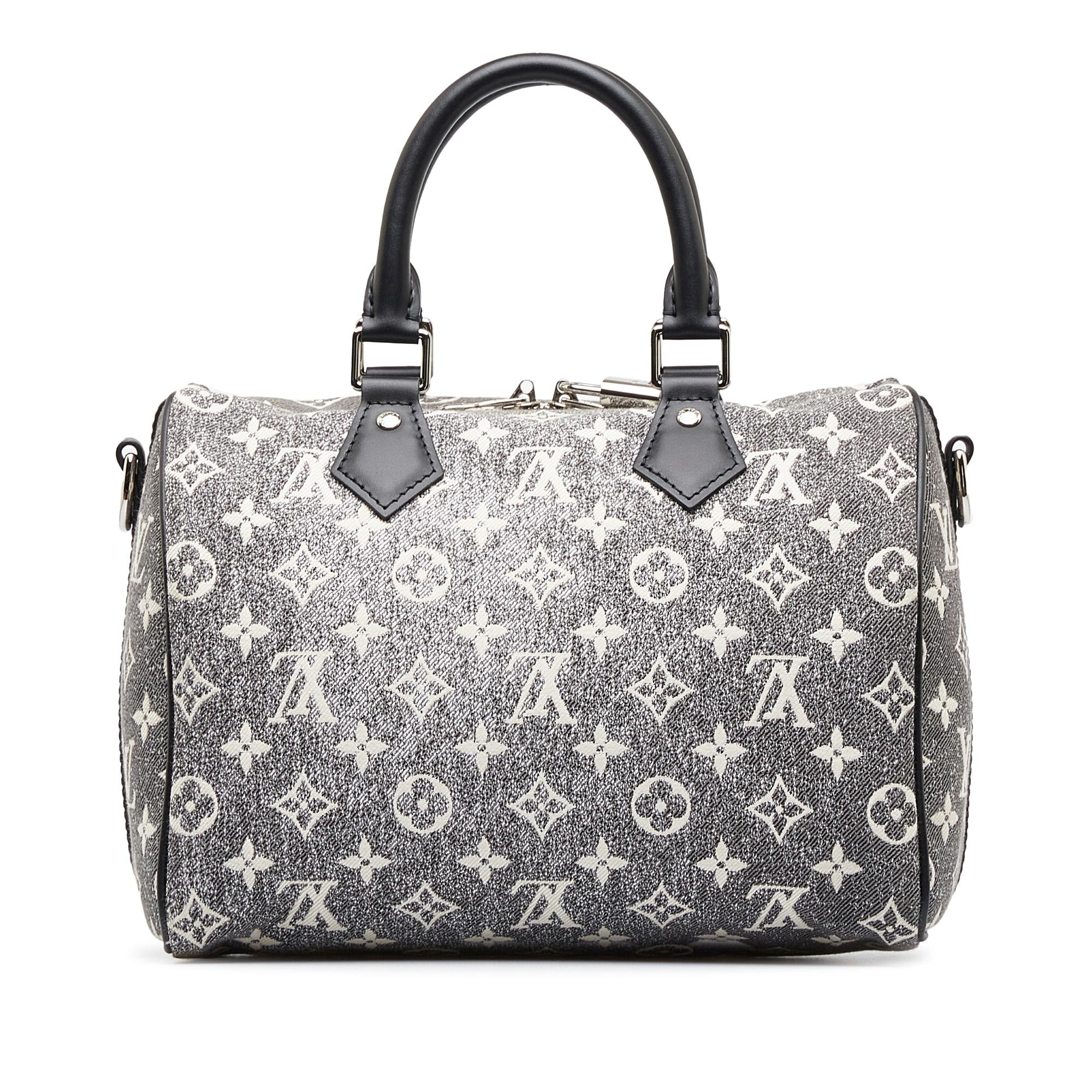 Louis Vuitton Monogram Jacquard Denim Speedy Bandouliere 25 (SHG-F17z6J)