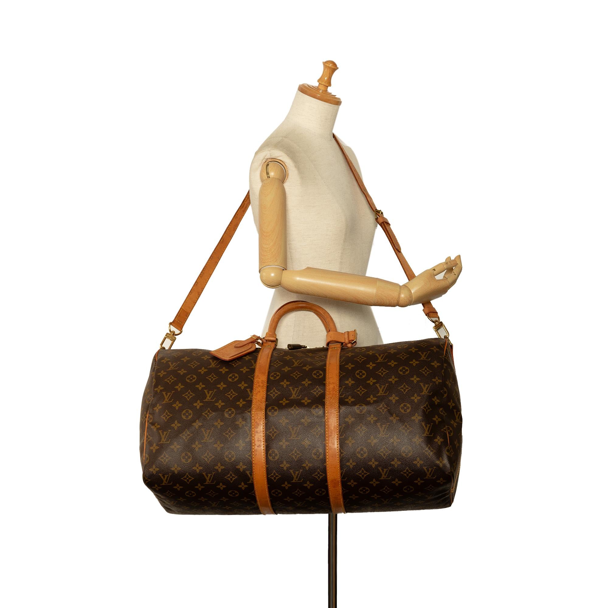 Louis Vuitton Monogram Keepall Bandouliere 55 (SHG-52Wj6V)