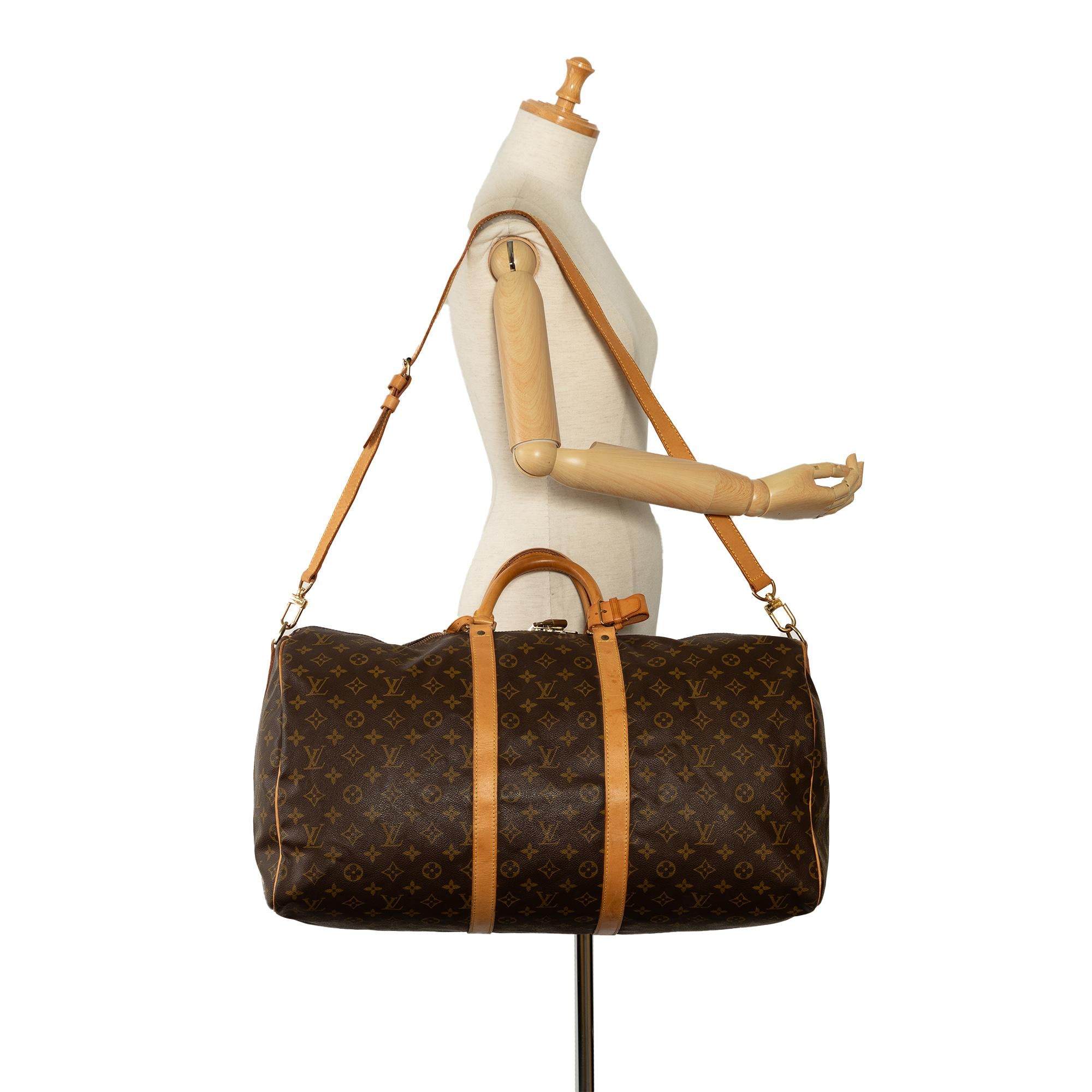 Louis Vuitton Monogram Keepall Bandouliere 55 (SHG-iT9064)