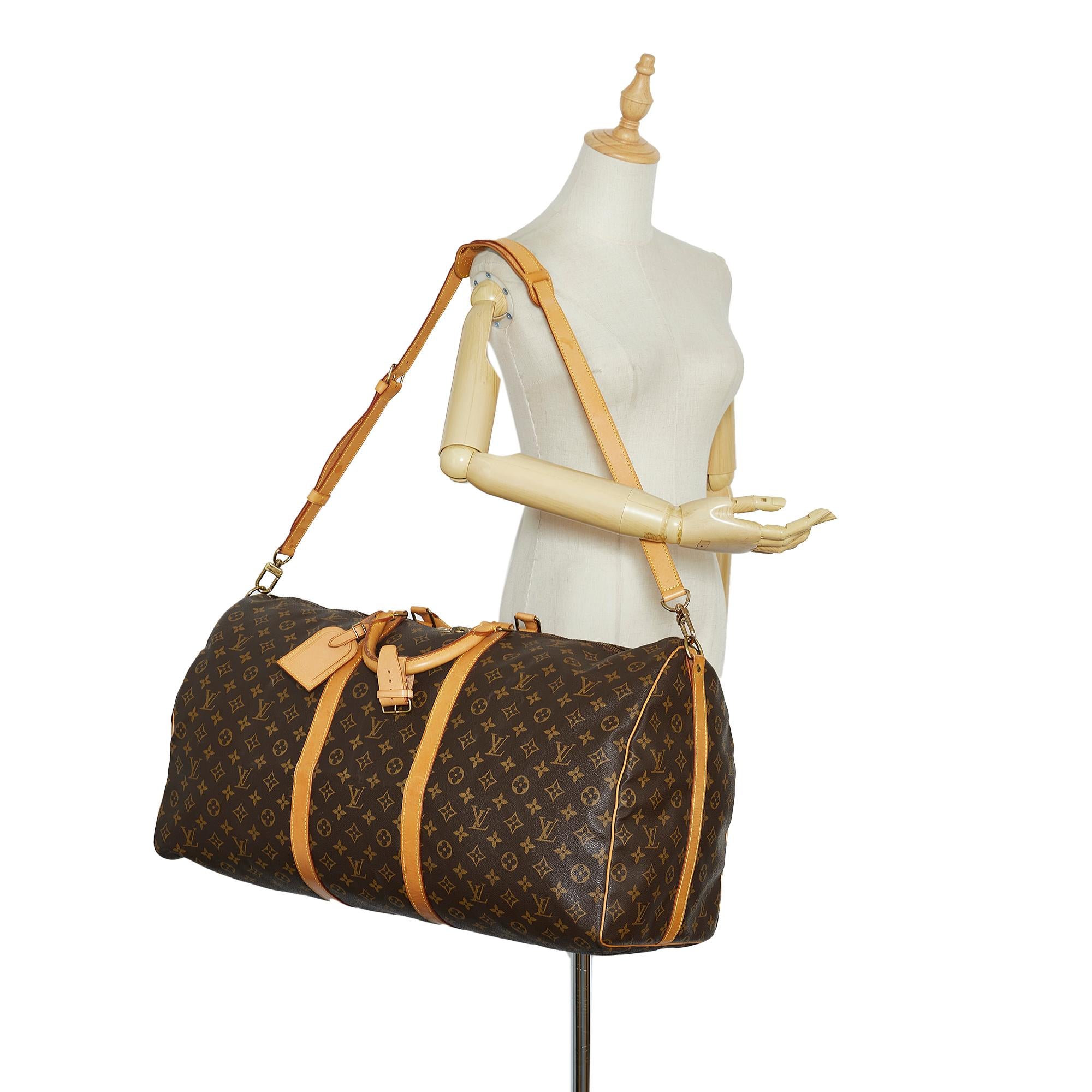 Louis Vuitton Monogram Keepall Bandouliere 60 (SHG-92Co7Q)