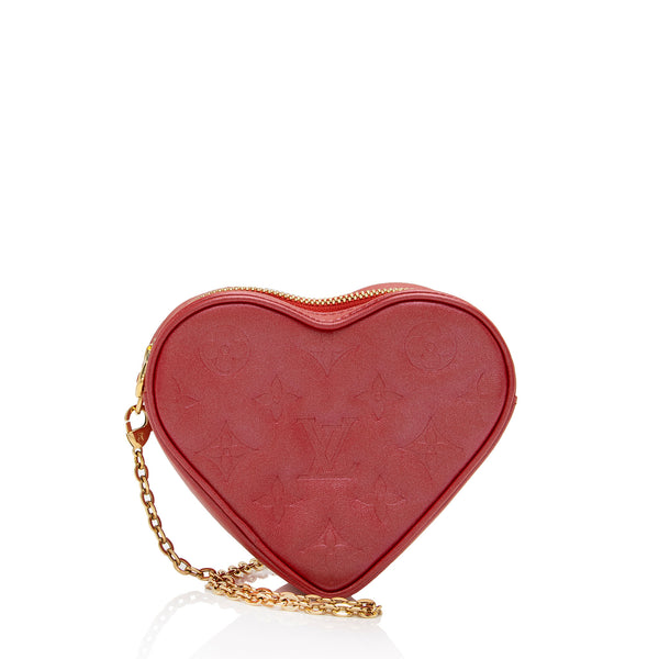Louis Vuitton Monogram Lambskin Sac Coueur Heart on Chain (SHF-VfXfrg)