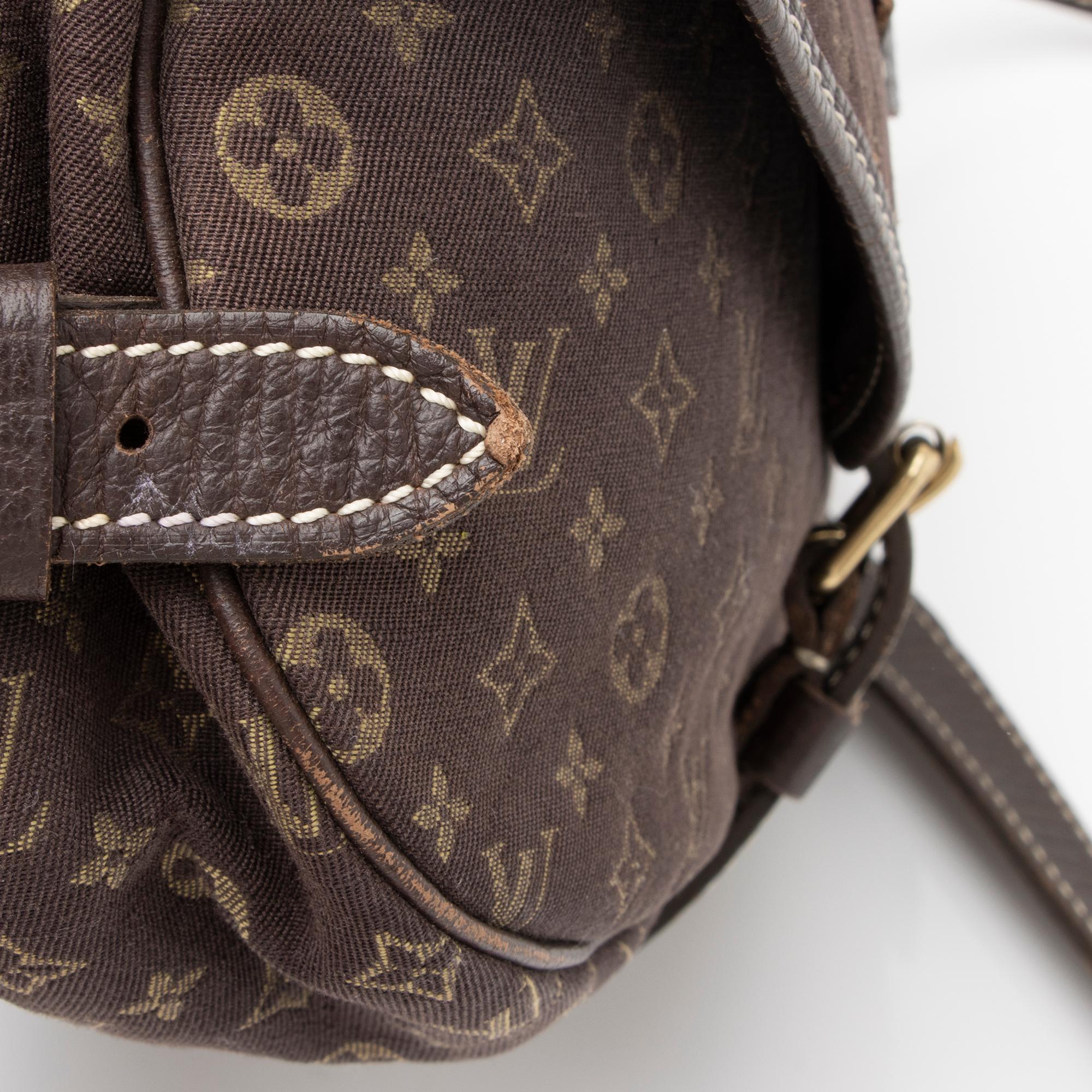 Louis Vuitton Monogram Mini Lin Saumur 30 Messenger Bag (SHF-S99Fys)